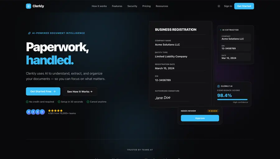 Clerkly project interface screenshot